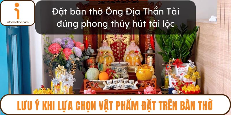 Lưu ý khi lựa chọn vật phẩm đặt trên bàn thờ